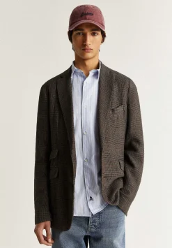 Americana Lino Principe De Gales-Scalpers Outlet
