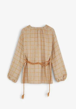 Blazer Cuadros Detalle Cordon-Scalpers Sale