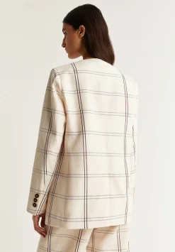 Blazer Cuadros Escote Pico-Scalpers Online