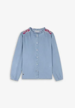 Blusa Denim Bordada Contraste-Scalpers Best Sale