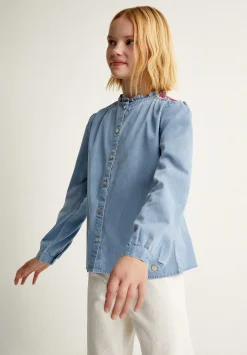 Blusa Denim Bordada Contraste-Scalpers Best Sale