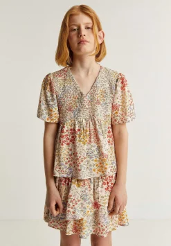 Blusa Flores Nido Abeja-Scalpers Discount