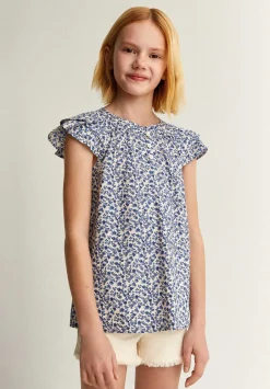 Blusa Flores Volantes Hombro-Scalpers Best Sale