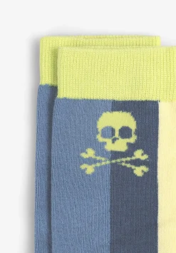 Calcetines Rayas Tricolor Calavera-Scalpers Discount