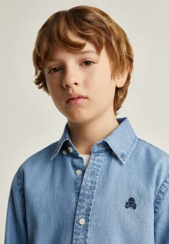 Camisa Denim Cuello Botones-Scalpers Clearance