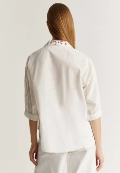 Camisa Detalle Bordados Diseno Cuadrados-Scalpers Best Sale