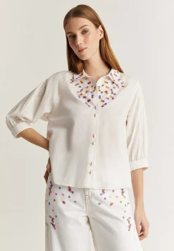 Camisa Detalle Bordados Diseno Cuadrados-Scalpers Best Sale