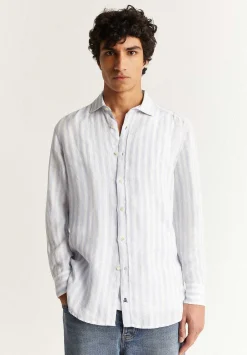 Camisa Lino Rayas-Scalpers Sale