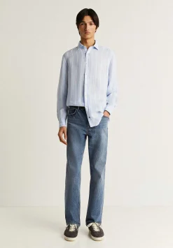 Camisa Premium Lino Rayas Slim-Scalpers Hot