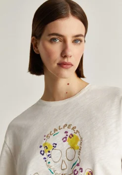 Camiseta Calavera Print Frontal-Scalpers Online