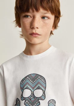 Camiseta Calavera Print Zigzag-Scalpers Cheap