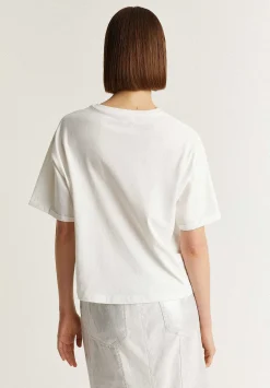 Camiseta Detalle Frunce Logo Bordado-Scalpers Flash Sale