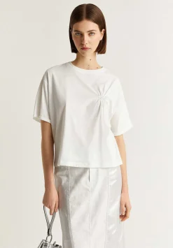 Camiseta Detalle Frunce Logo Bordado-Scalpers Flash Sale