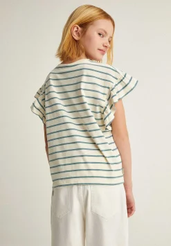 Camiseta Rayas Volante Manga-Scalpers Clearance