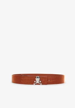 Cinturon Piel Calavera Metalica-Scalpers Online