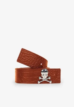 Cinturon Piel Calavera Metalica-Scalpers Online