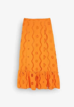 Falda Midi Bordado Ingles-Scalpers Cheap