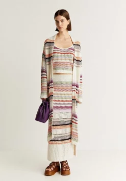Falda Midi Crochet Rayas-Scalpers Cheap