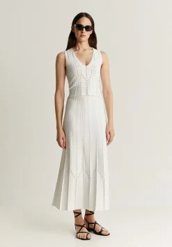 Falda Punto Midi Tachuelas-Scalpers Cheap