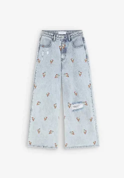 Flowers Emb Denim-Scalpers Store