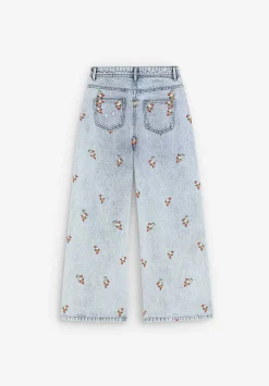 Flowers Emb Denim-Scalpers Store