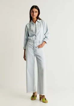 Jeans Culotte Detalle Tachas-Scalpers Best Sale