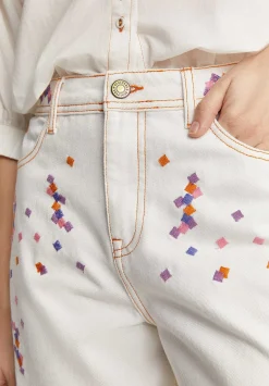 Jeans Culotte Detalles Bordados-Scalpers Cheap