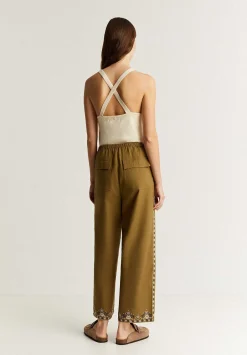 Pantalon Detalle Bordado Etnico-Scalpers Online