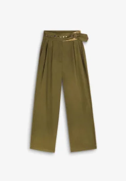 Pantalon Pinzas Detalles Tachuelas-Scalpers Flash Sale