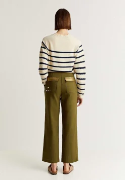 Pantalon Pinzas Detalles Tachuelas-Scalpers Flash Sale