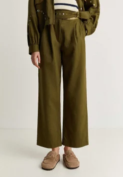 Pantalon Pinzas Detalles Tachuelas-Scalpers Flash Sale