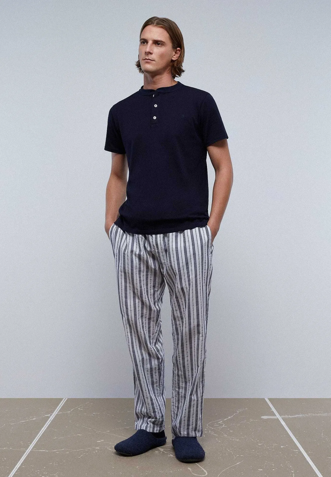 Pijama Detalle Pantalon Rayas-Scalpers Cheap