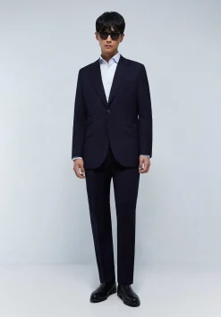 Traje Clasico Lana Azul Marino-Scalpers Cheap