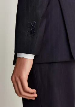 Traje Lana Azul Marino Rayas-Scalpers Online