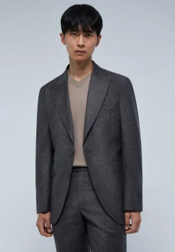 Traje Premium Cuadros Punta De Lanza Gris-Scalpers Best