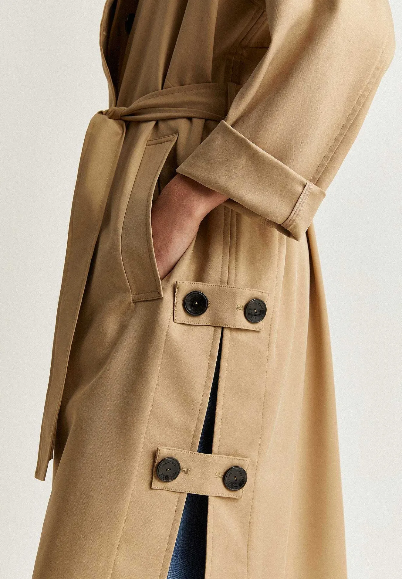 Trench Detalle Abertura Lateral-Scalpers Sale