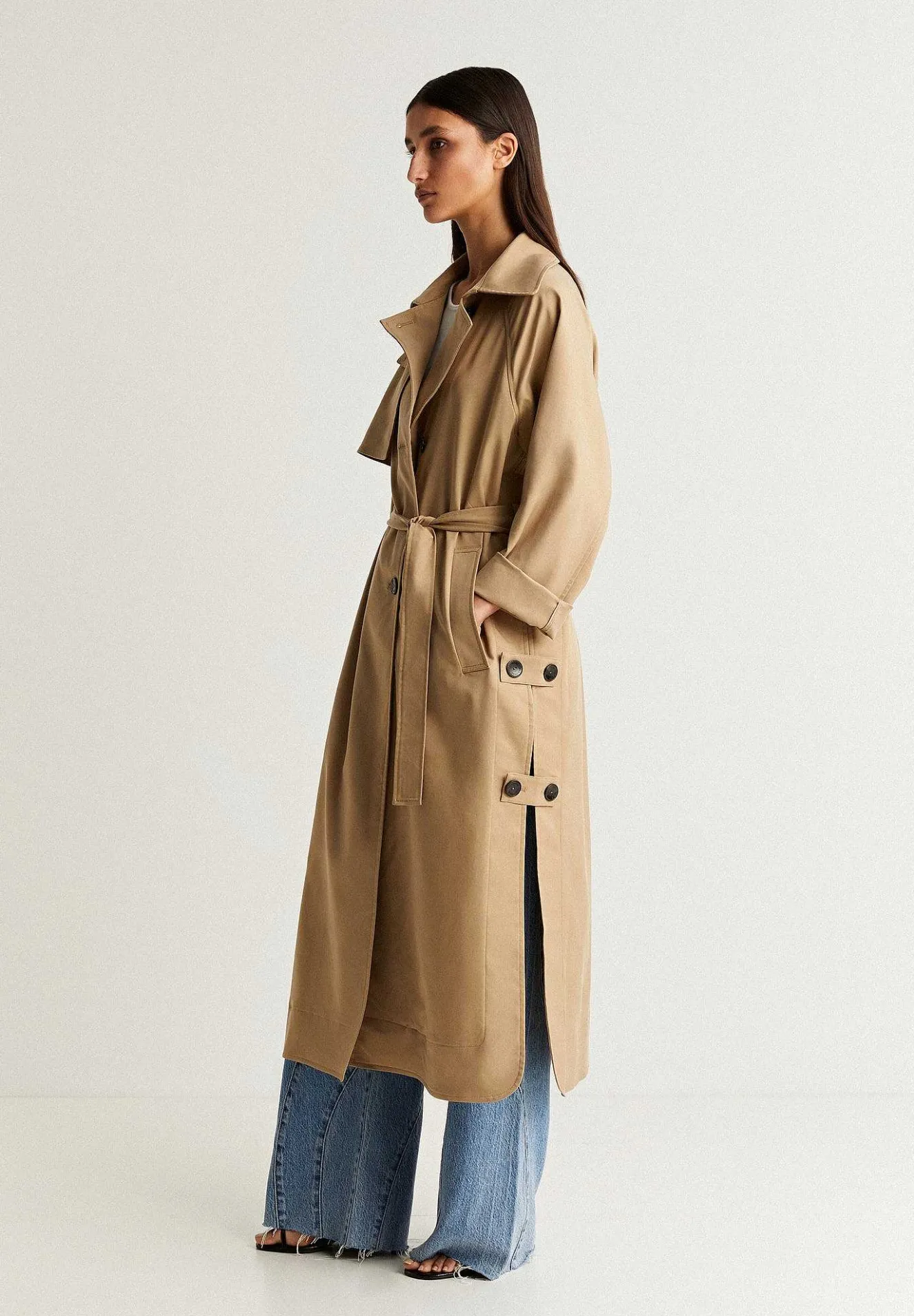 Trench Detalle Abertura Lateral-Scalpers Sale