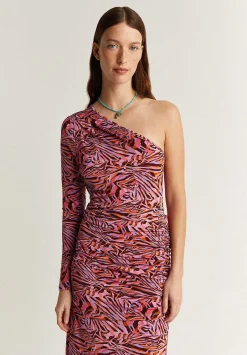 Vestido Asimetrico Frunces-Scalpers Flash Sale