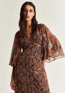 Vestido Etnico Detalle Metalizado-Scalpers Clearance