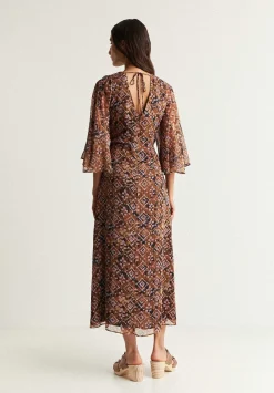 Vestido Etnico Detalle Metalizado-Scalpers Clearance
