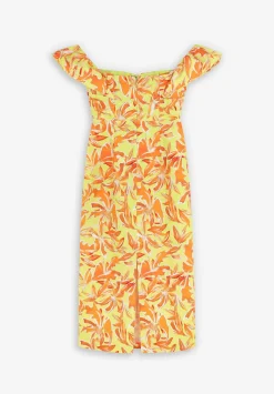 Vestido Lino Midi Drapeado Pecho-Scalpers Best