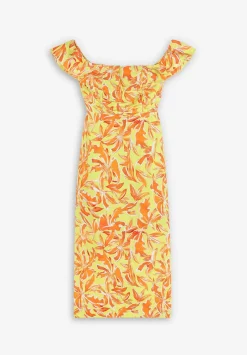 Vestido Lino Midi Drapeado Pecho-Scalpers Best