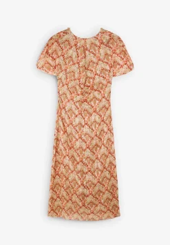 Vestido Midi Frunce Frontal-Scalpers Clearance