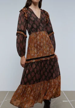 Vestido Midi Paisley Lurex-Scalpers Shop