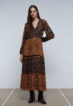 Vestido Midi Paisley Lurex-Scalpers Shop