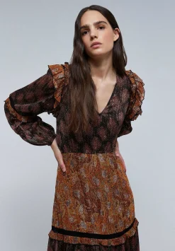 Vestido Midi Paisley Lurex-Scalpers Shop