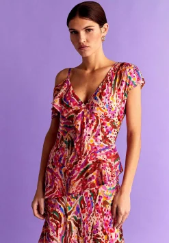 Vestido Midi Print Volantes-Scalpers Discount