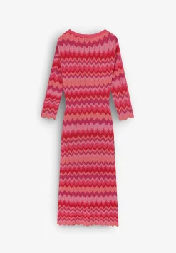 Vestido Midi Punto Zigzag Lurex-Scalpers Shop