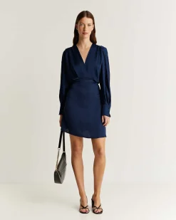 Vestido Mini Satinado Arrugado-Scalpers Clearance