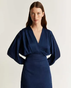 Vestido Mini Satinado Arrugado-Scalpers Clearance